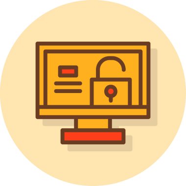 Kilit. Web simgesi basit illüstrasyon