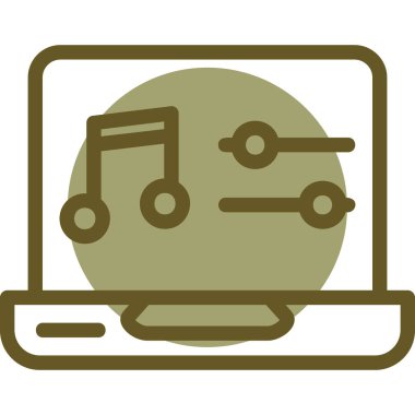 Müzik. Web simgesi basit illüstrasyon