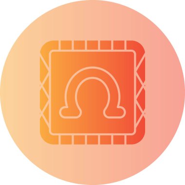 Omega Gradyan Çember Ağ simgesi, vektör illüstrasyonu