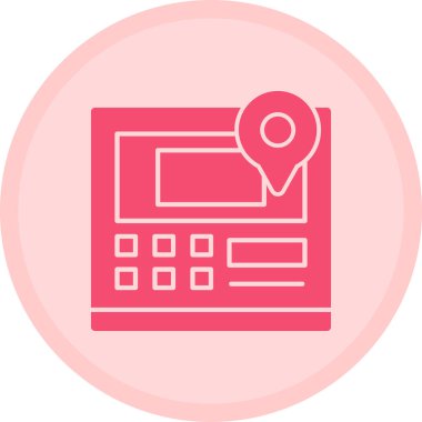 ATM 'de. Web simgesi basit illüstrasyon