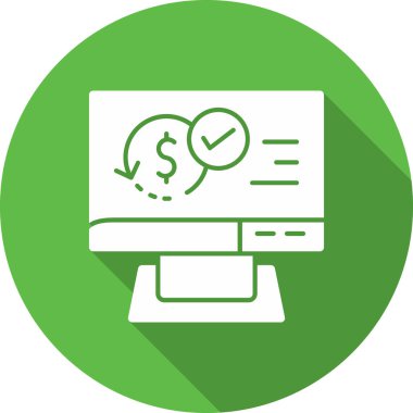 business dollar düz simgesi