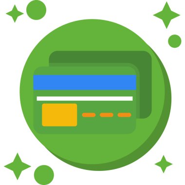 Düz stil kart kredi kartı simgesi