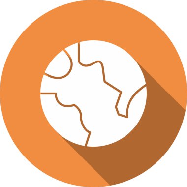 Dünya gezegeni simgesi rozet tarzında