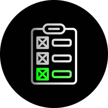 Bir kontrol listesi simgesinin vektör illüstrasyonu