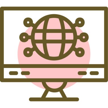 Bilgisayar. Web simgesi basit illüstrasyon