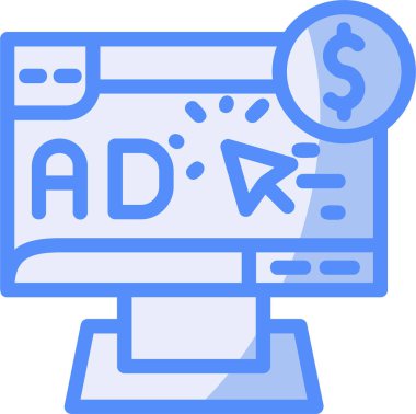 reklam reklam ikonu doldurulmuş - taslak biçimi