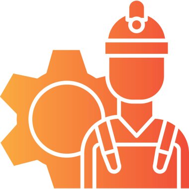 Tamirci adam simgesi doldurulmuş taslak biçimi