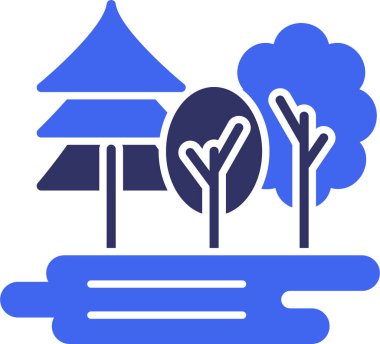 Bir ağaç simgesinin vektör illüstrasyonu