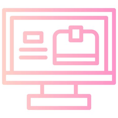 Bilgisayar. Web simgesi basit illüstrasyon