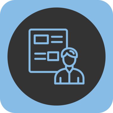 Profesyonel Geliştirme Doğrusal Yuvarlak Web simgesi, vektör illüstrasyonu