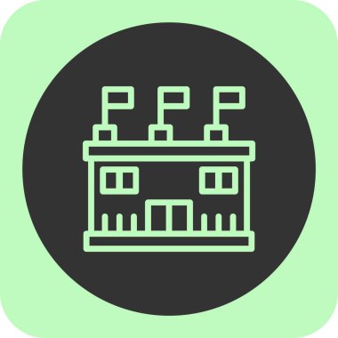 Stadyum Doğrusal Yuvarlak Ağ simgesi, vektör illüstrasyonu