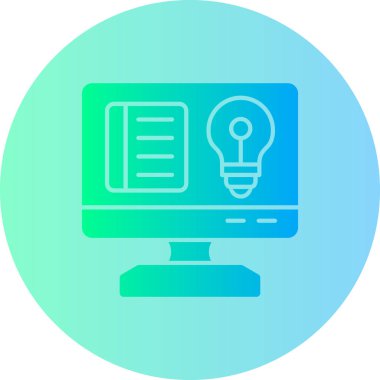 Bilgisayar monitörü web simgesi, vektör illüstrasyonu