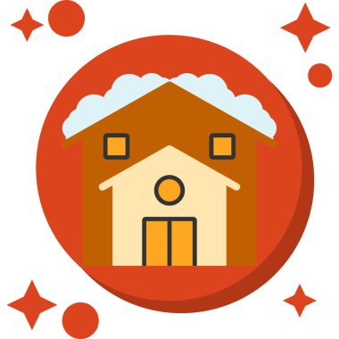 Kış Çiftliği Kuyruklu Renk Ağı simgesi, vektör illüstrasyonu