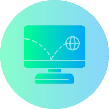 Bilgisayar. Web simgesi basit illüstrasyon