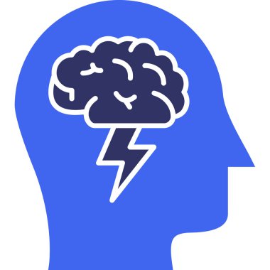 Beyin. Web simgesi basit illüstrasyon