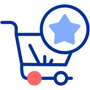 Alışveriş arabası simgesi basit vektör çizimi