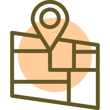 Bir harita simgesinin vektör illüstrasyonu