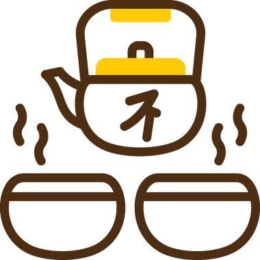 Çay fincanı simgesi, beyaz arkaplanda izole edilmiş vektör çizimi