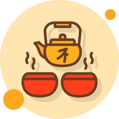 sıcak çay simge vektör çizim