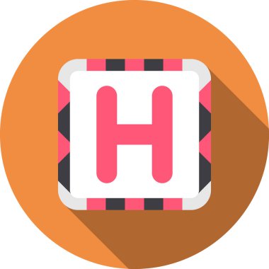 Hastane vektör dairesi simgesi düz