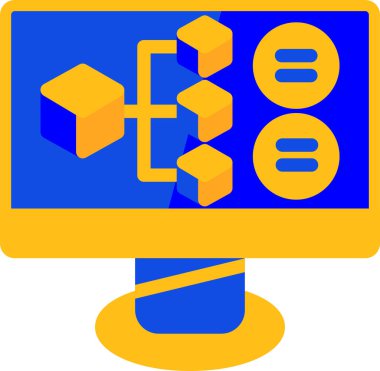 bilgisayar ağ simgesi ve vektör illüstrasyonu beyaz arkaplanda izole edildi