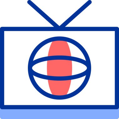 Televizyon. Web simgesi basit illüstrasyon