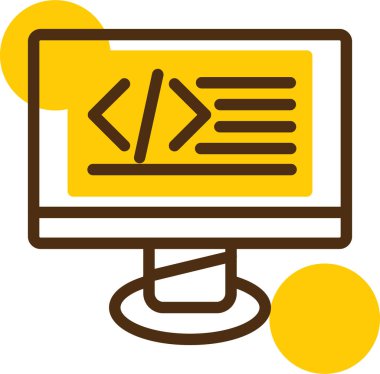 kod web simgesi basit vektörü