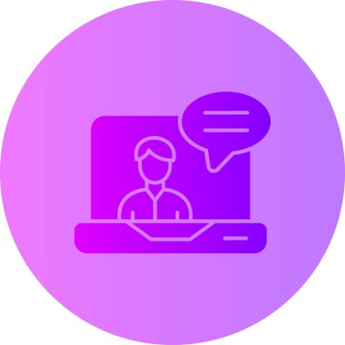 Bir dizüstü bilgisayar simgesinin vektör illüstrasyonu