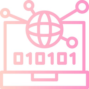 düz biçimli genel bilgisayar ağı simgesi