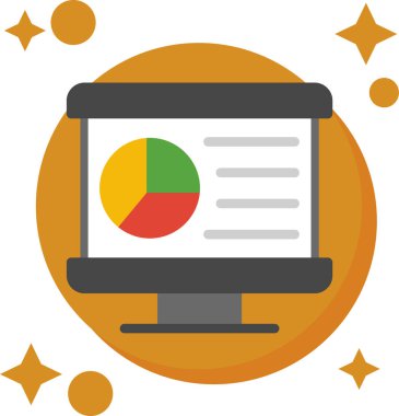 bilgisayar izleme simgesi, vektör illüstrasyonu