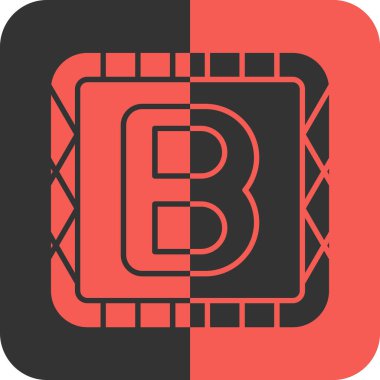 İki çubuklu izole bir b simgesinin çizimi