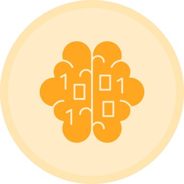 Beyin. Web simgesi basit illüstrasyon