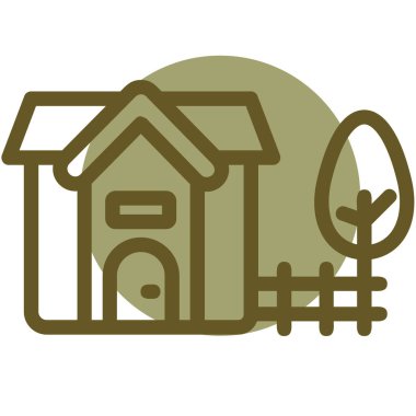 ağaç simgesi olan ev, satır biçimi