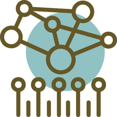 Biyoinformatik Doğrusal Çember Ağ simgesi, vektör illüstrasyonu