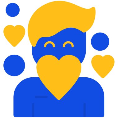 Şefkat yassı tasarım, kalp ikonu