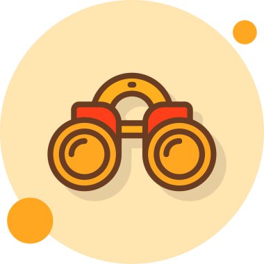 Dürbün Dolu Gölge Çemberi web simgesi, vektör illüstrasyonu