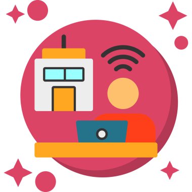 Kablosuz. Web simgesi basit illüstrasyon