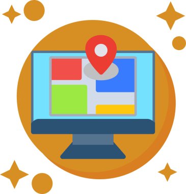 harita konum gezinme simgesi düz biçimli