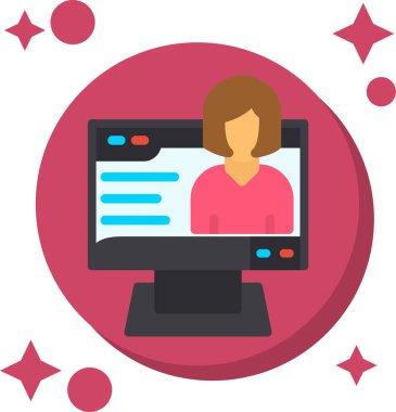 Dizüstü bilgisayar vektör çizimi olan kadın