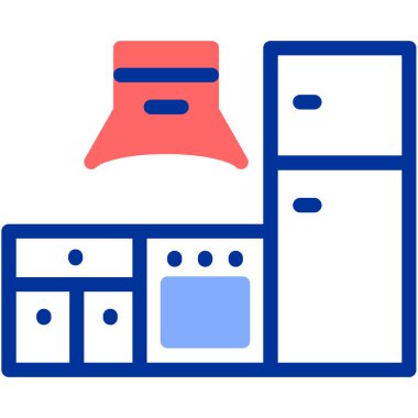 Mutfak Rengi Dolu Web simgesi, vektör illüstrasyonu