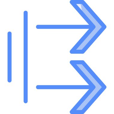 Yöne doğru vektör simgesi. Tarzıdır düz simgesi simgesi, kobalt rengi, beyaz arka plan.