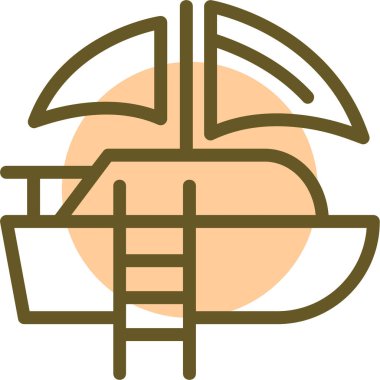 Bir gemi simgesinin vektör çizimi