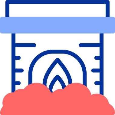 Kamp kampı simgesi. Dosyalanmış ana hatlarıyla.