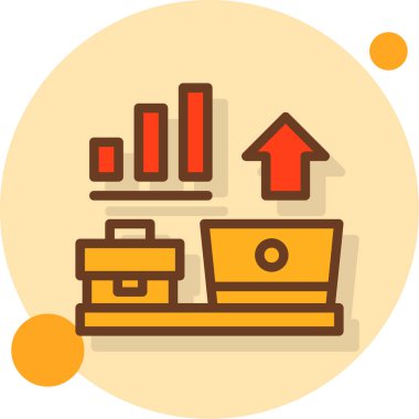 iş büyümesi grafiği simgesi düz stil