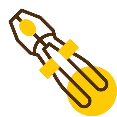 Roket. Web simgesi basit illüstrasyon