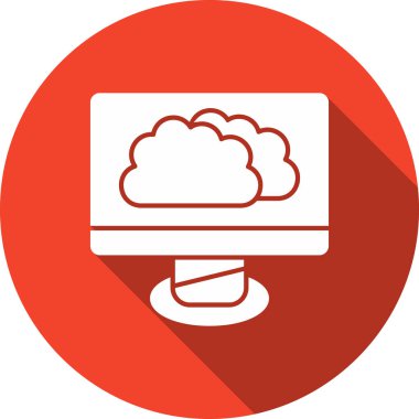 Bulut hesaplama düz vektör simgesi