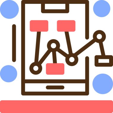 Olay İzleme Rengi Doldurulmuş Web simgesi, vektör illüstrasyonu