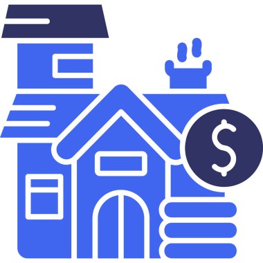 Banka binası ikonu. Web için ev vektör simgelerinin basit illüstrasyonu