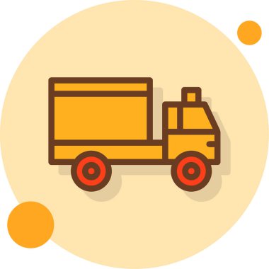 Kamyon Dolu Gölge Çemberi web simgesi, vektör illüstrasyonu