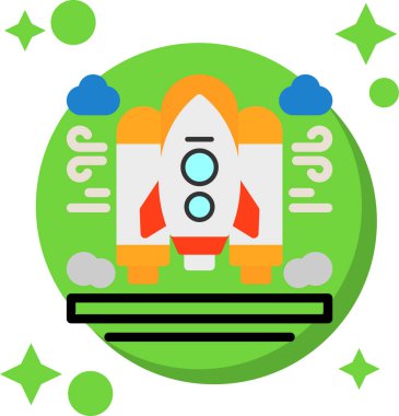 Düz stil roket ikonu. vektör illüstrasyonu.